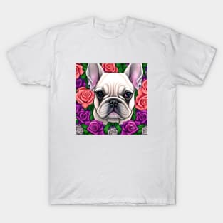 Frenchie In Roses T-Shirt